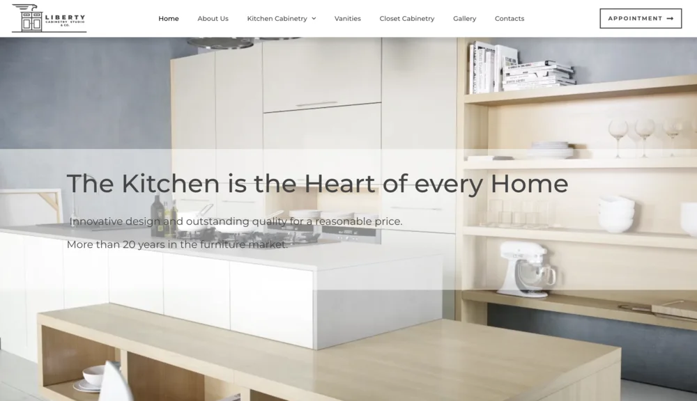 Liberty Cabinetry — custom home services website design by PNW Contractor Marketing