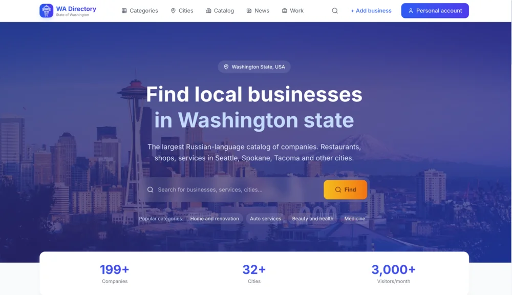 Slavic Seattle — custom community website design by PNW Contractor Marketing